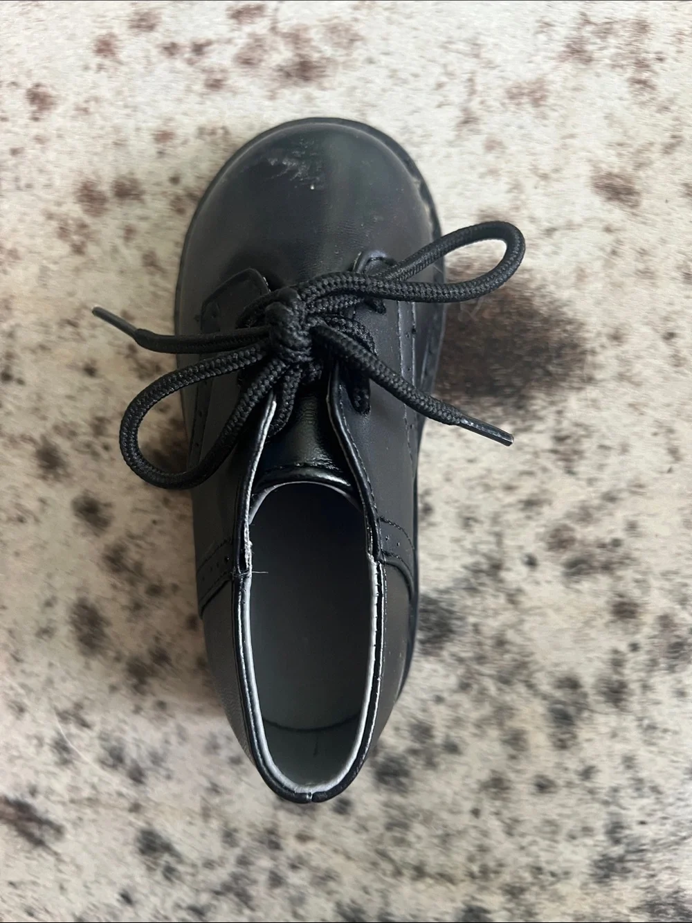 Dress shoe Black Lace-Up Leather Shoes